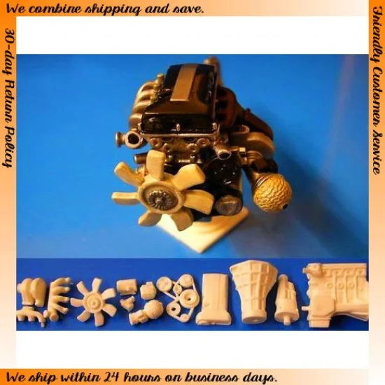 The Parts Box 1208 1/24 SR20DET Engine (Sloped Top, Low Mount Plenum) - Model Cars