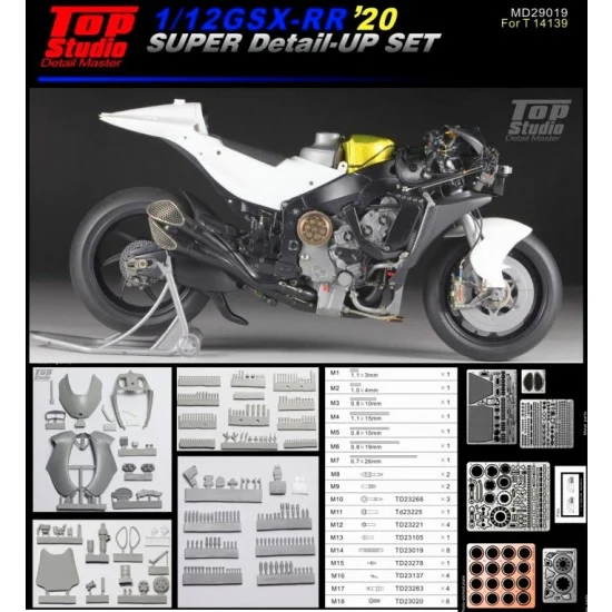 Top Studio MD29019 1/12 Team Suzuki Ecstar GSX-RR '20 Super Detail-up Set for Tamiya #14139