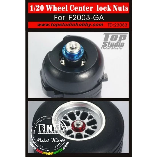 Top Studio TD23083 Wheel Center Lock Nuts for 1/20 Ferrari F2003-GA