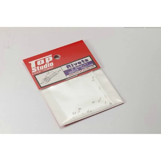 Top Studio TD23105 0.9mm Rivets (C) (20pcs) - Hobby Tools & Supplies