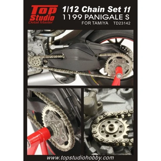 Top Studio TD23142 1/12 Ducati 1199 Panigale S Chain Set for Tamiya 14129 kit (Resin+PE+Metal parts) - Model Motorcycles