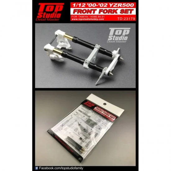 Top Studio TD23179 1/12 Yamaha YZR500 Front Fork Set 2000-2002 for Tamiya #14086/14088/14091