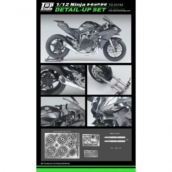 Top Studio TD23182 1/12 Kawasaki Ninja H2R Detail-up Set for Tamiya #14131
