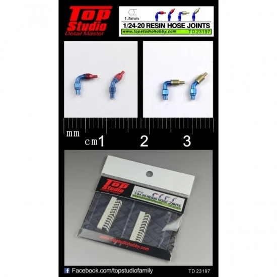 Top Studio TD23197 1/24, 1/20 Hose Joints (1.5mm, resin) - Model Cars