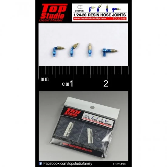 Top Studio TD23198 1/24, 1/20 Hose Joints (0.9mm, resin) - Model Cars