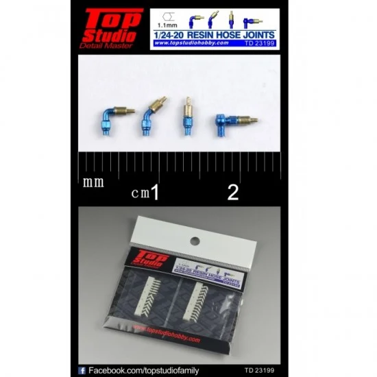 Top Studio TD23199 1/24, 1/20 Hose Joints (1.1mm, resin) - Model Cars
