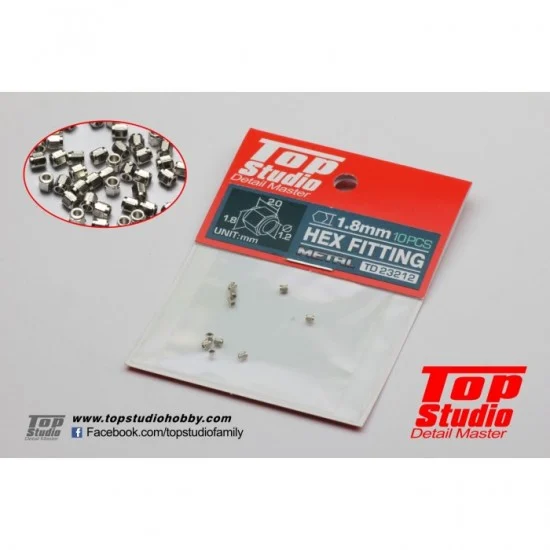 Top Studio TD23212 1.8mm Hex Fitting (10pcs) - Model Cars