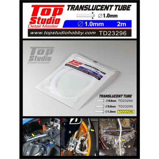 Top Studio TD23296 Translucent Tube (dia. 1.0mm, L: 2m) - Model Motorcycles