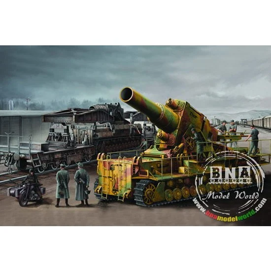 Trumpeter 00209 1/35 Morser Karl-Gerat 040/041 on railway transport carrier
