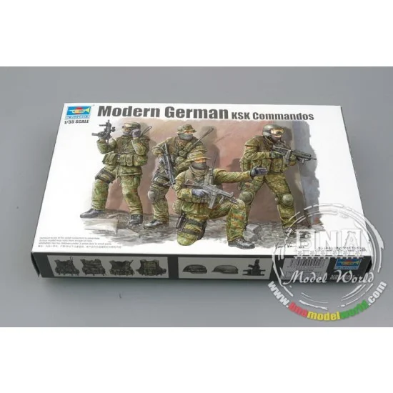 Trumpeter 00422 1/35 Modern German KSK Commandos (4 Figures) - Model Figures