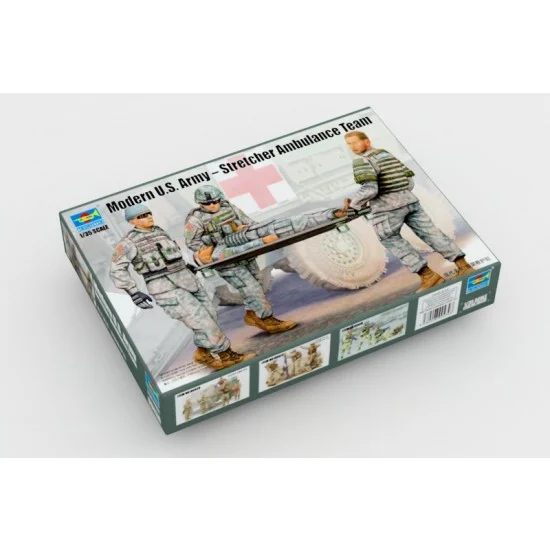 Trumpeter 00430 1/35 Modern US Army Stretcher Ambulance Team (4 Figures) - Model Figures