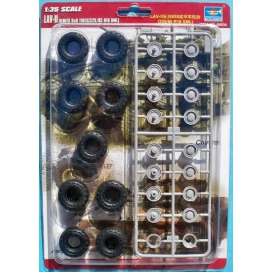Trumpeter 06608 1/35 LAV-II Series 8x8 Tyres (325/85 R16 XML)