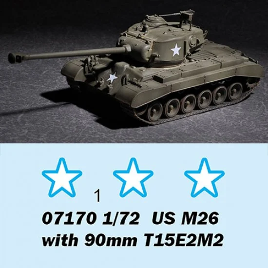 Trumpeter 07170 1/72 US M26 with 90mm T15E2M2 - Military Vehicles & Tanks