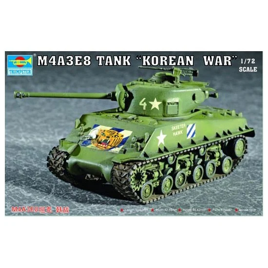 Trumpeter 07229 1/72 M4A3E8 Tank (T80 Track) - Military Vehicles & Tanks