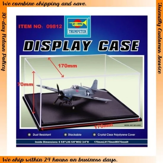 Trumpeter 09812 Display Case 170mm (L) x 170mm (W) x 70mm (H) - Hobby Tools & Supplies