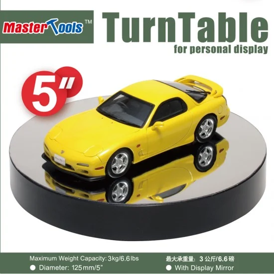Trumpeter 09836 Turntable Display with Mirror Platform (Diameter: 125mm/5", Maximum Weight Capacity: 3kg) - Hobby Tools & Supplies