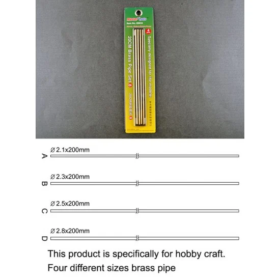 Trumpeter 09935 20cm Brass Pipe Set #8 - Hobby Tools & Supplies