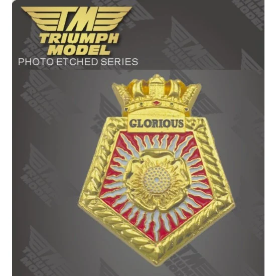 Triumph Model TM70002 1/700 WWII Royal Navy Aircraft Carrier GLORIOUS Metal Crest (4x3.5cm) - Model Ships & Boats
