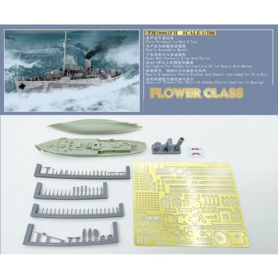 Triumph Model TM70003FH 1/700 WWII Royal Navy Flower Class Corvette 1939-1941 Early Type Resin kit (Full Hull Ver.)