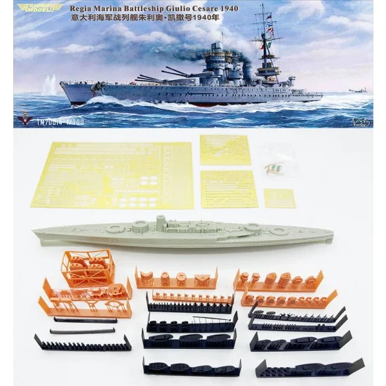 Triumph Model TM70014WL 1/700 WWII Regia Marina Battleship Giulio Cesare 1940 (Water Line Ver.) - Model Ships & Boats