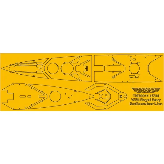 Triumph Model WD70005 1/700 WWI Royal Navy Battlecruiser Lion Deck Mask Sheet - Model Ships & Boats