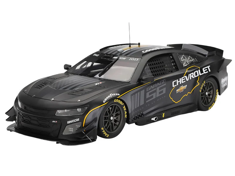 Chevrolet Camaro ZL1 #24 "Hendrick Motorsports Test Car" Matt Black with Graphics 1/18 Model Car by Top Speed - Chevrolet Models