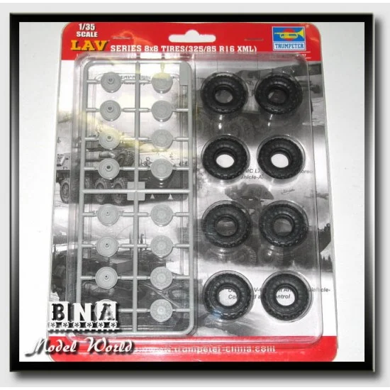 Trumpeter 06607 LAV Series 8x8 Tyres (325/85 R16 XML) for 1/35 Armour kits - Military Vehicles & Tanks