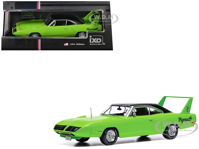 1970 Plymouth Road Runner Superbird Green with Black Vinyl Top 1/43 Diecast Model by IXO Models - Plymouth Models