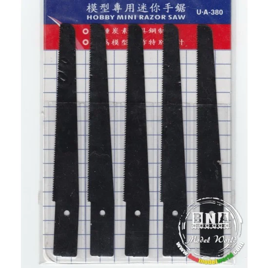 U Star UA-90380 Hobby Mini Razor Saw Blades (Long, 5pcs)