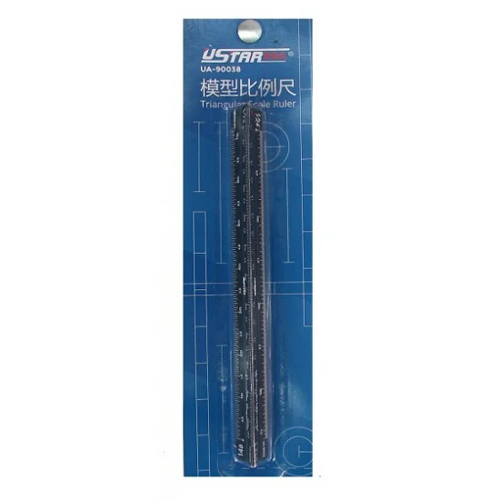U Star UA-90038 Triangular Scale Ruler for 1/12, 1/24, /1/32, 1/35, 1/48, 1/72 (Length: 17cm)