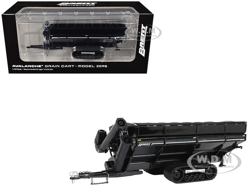 Brent 2098 Avalanche Grain Cart with Equalizer Tracks Black Metallic 1/64 Diecast Model by SpecCast - Tractors & Farm Models