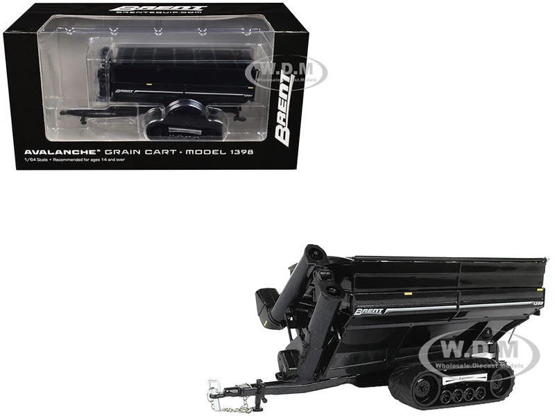 Brent 1398 Avalanche Grain Cart with Equalizer Tracks Black Metallic 1/64 Diecast Model by SpecCast - Tractors & Farm Models