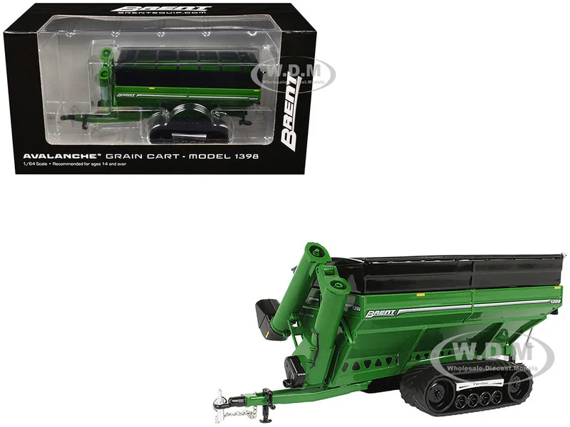 Brent 1398 Avalanche Grain Cart with Equalizer Tracks Green 1/64 Diecast Model by SpecCast - Tractors & Farm Models