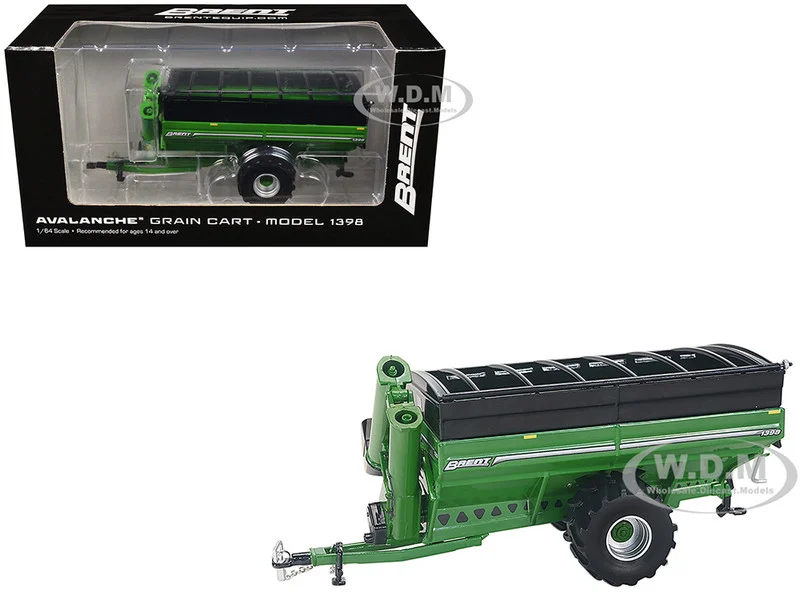 Brent 1398 Avalanche Grain Cart with Flotation Tires Green 1/64 Diecast Model by SpecCast - Tractors & Farm Models