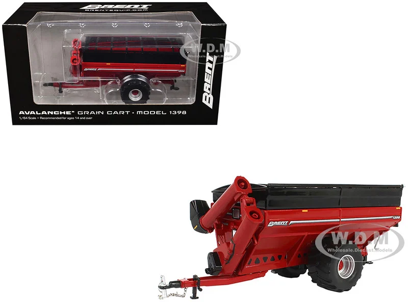 Brent 1398 Avalanche Grain Cart with Flotation Tires Red 1/64 Diecast Model by SpecCast - Tractors & Farm Models