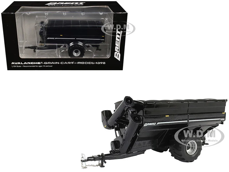 Brent 1398 Avalanche Grain Cart with Flotation Tires Black Metallic 1/64 Diecast Model by SpecCast - Tractors & Farm Models