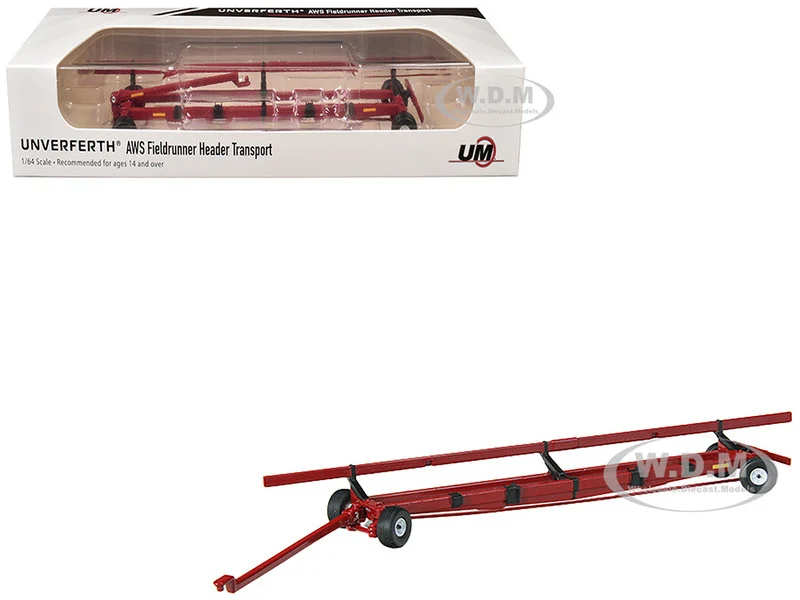 Unverferth AWS Fieldrunner Header Transport Red 1/64 Diecast Model by SpecCast - Tractors & Farm Models