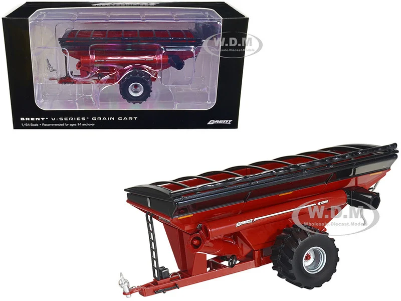 Brent V1300 Grain Cart with Tires Red 1/64 Diecast Model by SpecCast - Tractors & Farm Models