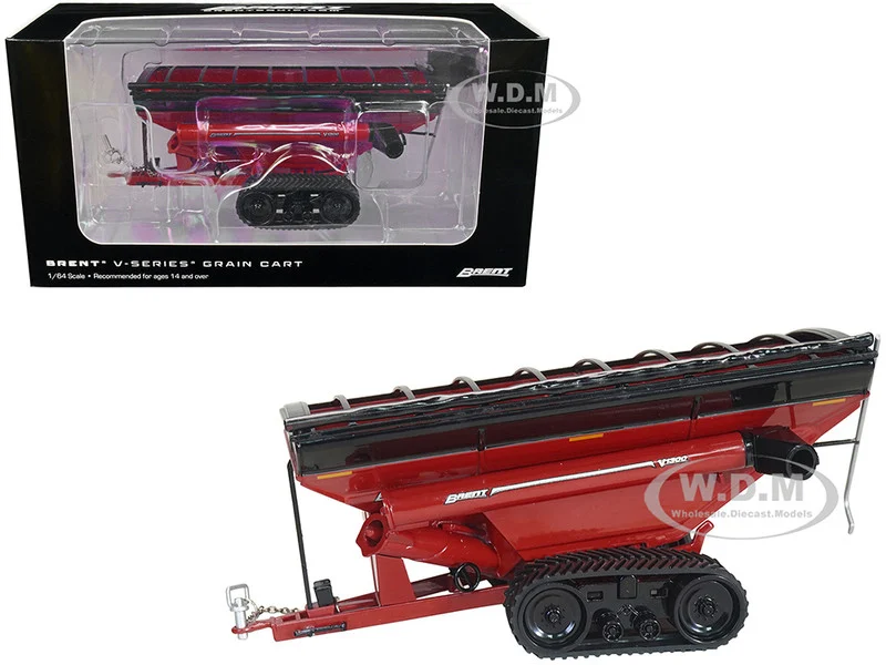 Brent V1300 Grain Cart with Tracks Red 1/64 Diecast Model by SpecCast - Tractors & Farm Models