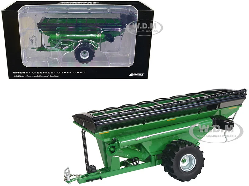 Brent V1300 Grain Cart with Tires Green 1/64 Diecast Model by SpecCast - Tractors & Farm Models