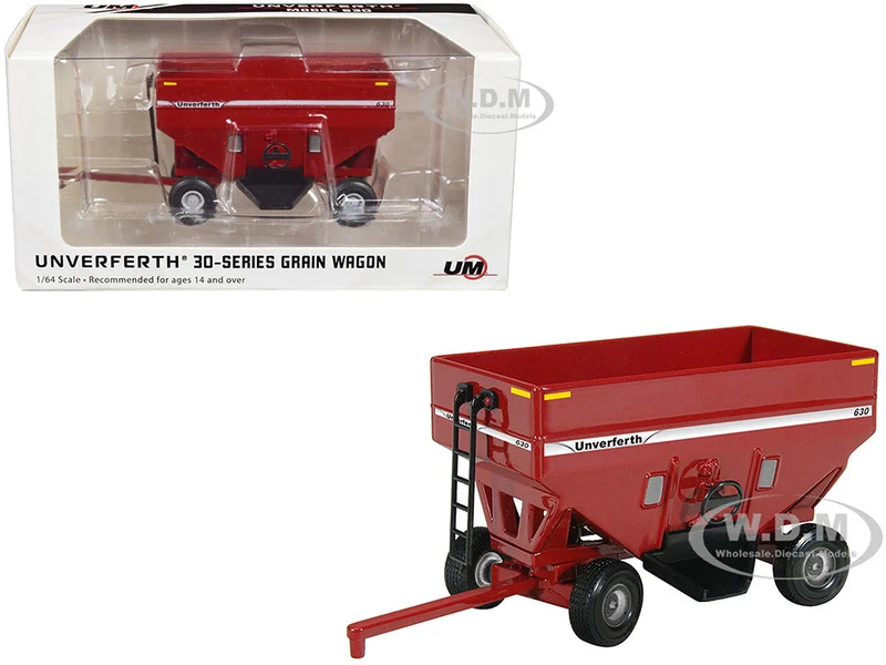 Unverferth 630 Grain Wagon Red 1/64 Diecast Model by SpecCast - Tractors & Farm Models