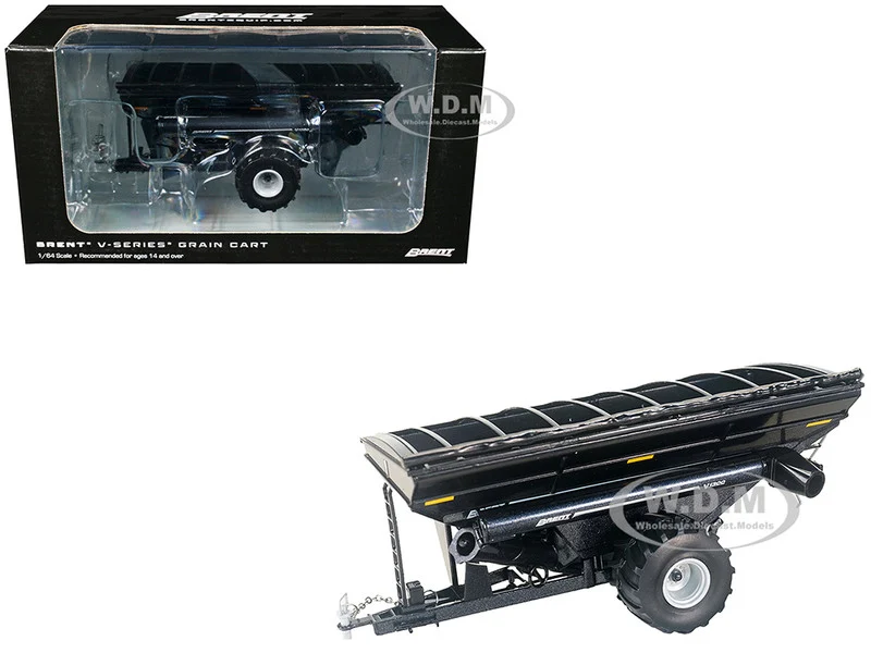 Brent V1300 Grain Cart with Tires Black Metallic 1/64 Diecast Model by SpecCast - Tractors & Farm Models