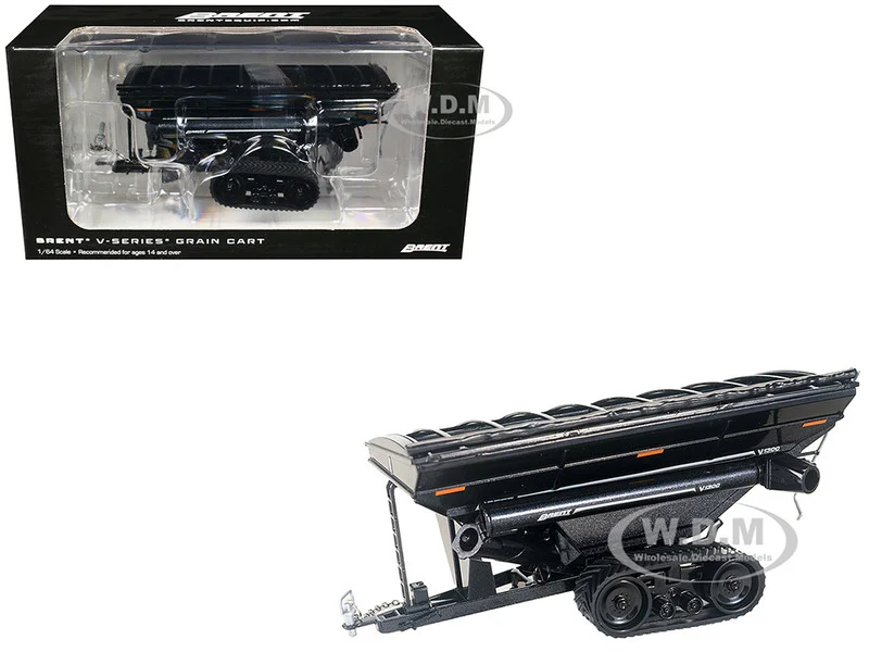 Brent V1300 Grain Cart with Tracks Black Metallic 1/64 Diecast Model by SpecCast - Tractors & Farm Models