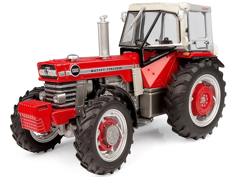 Massey Ferguson 1080 4WD Tractor with PEKO Cabin Red with Gray Top 1/32 Diecast Model by Universal Hobbies - Massey Ferguson Models