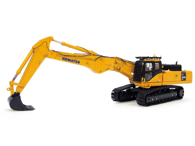 Komatsu PC450LC Excavator Short Boom with Bucket Yellow 1/50 Diecast Model by Universal Hobbies - Komatsu Models