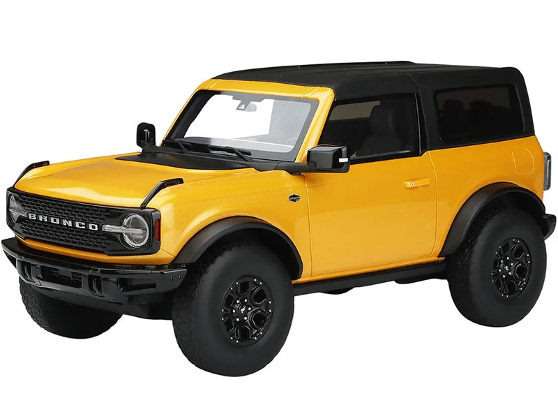 2021 Ford Bronco Wildtrak Cyber Orange Metallic with Black Top 1/18 Model Car by GT Spirit for ACME - Ford Models