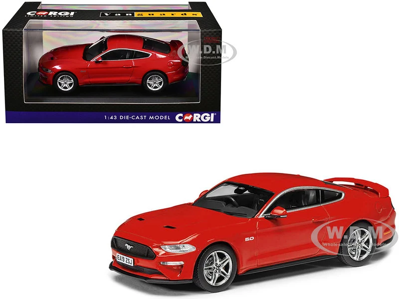 Ford Mustang Mk6 GT Fastback 5.0 RHD (Right Hand Drive) Race Red "Vanguards" Series 1/43 Diecast Model Car by Corgi - Ford Models