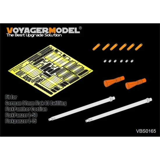 Voyager VBS0165 1/35 WWII German 37mm Flak43/1 L/60 Barrel Set (Double Set) - Military Vehicles & Tanks