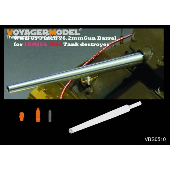 Voyager VBS0510 1/35 WWII US Tank Destroyer M10 Mid Production 3inch 76.2mm Gun Barrel for Tamiya #35350 - Military Vehicles & Tanks