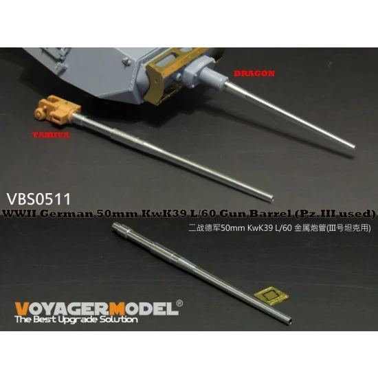 Voyager VBS0511 1/35 WWII German 50mm KwK39 L/60 Gun Barrel for Pz.III - Military Vehicles & Tanks